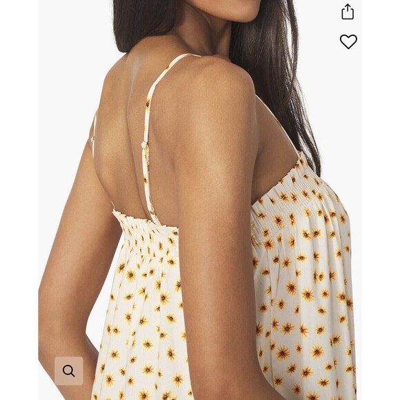 WEWOREWHAT SMOCKED COTTON POPLIN MIDI DRESS DITSY DASIES SIZE Medium ($79) NWT - Picture 2 of 10